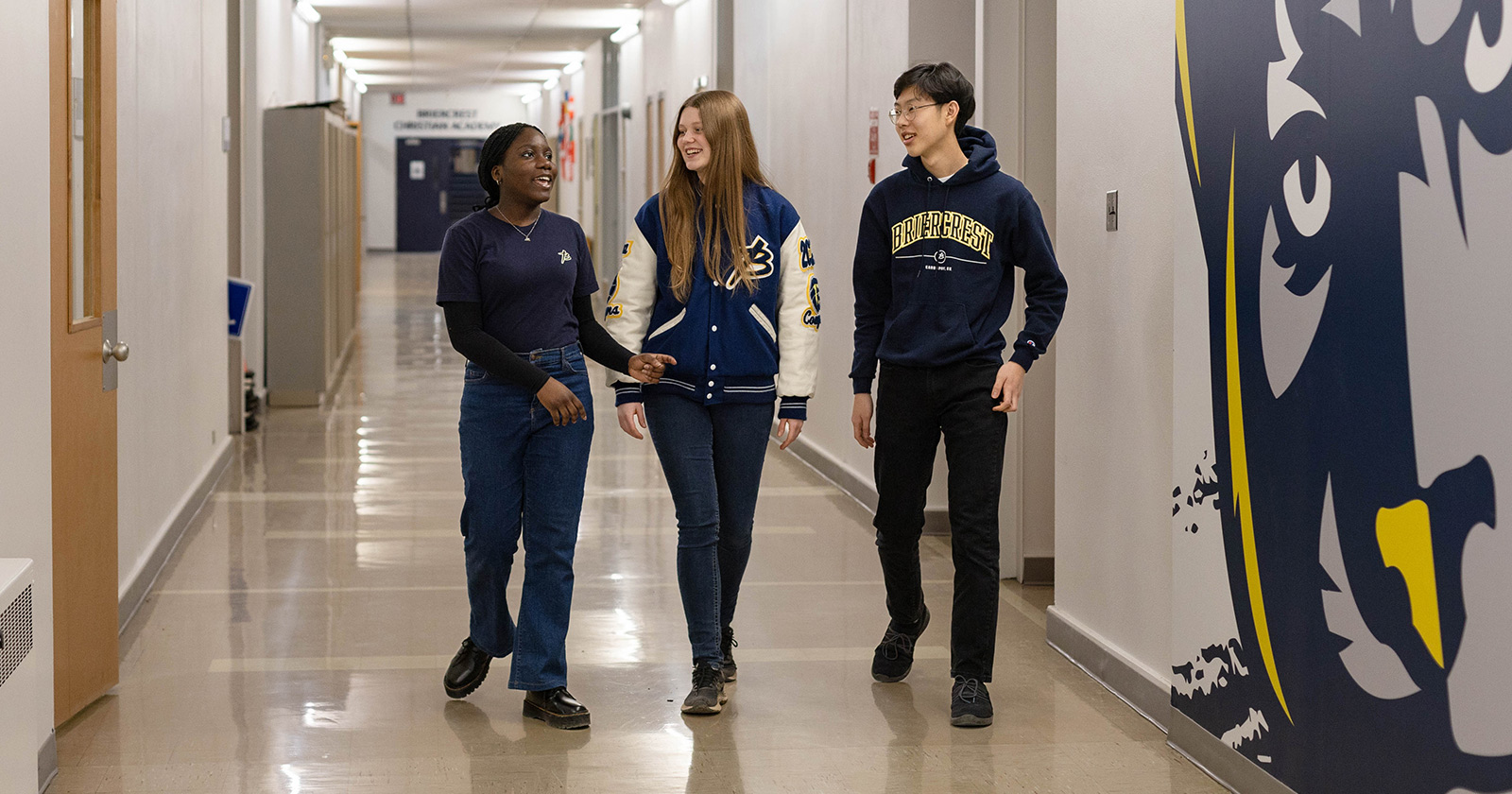 students walking in the hall