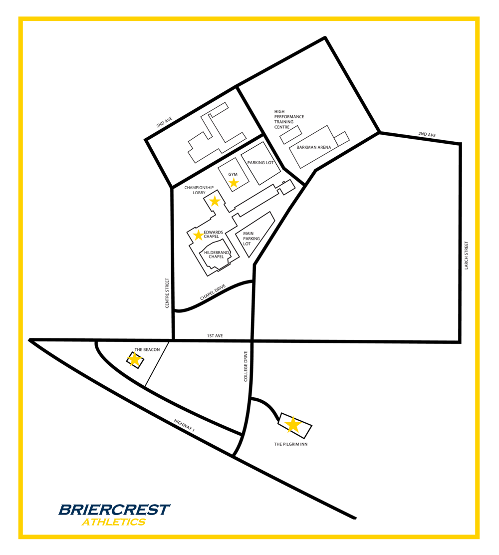 campus map for the tournament