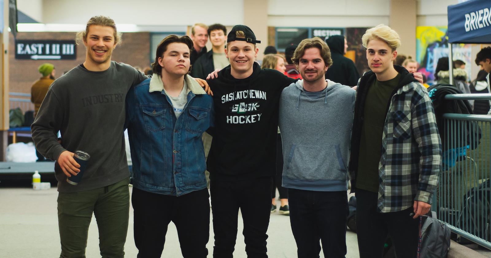 Parker Wall (second from the right) with his high school small group