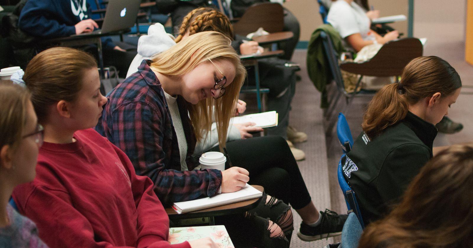 student in class