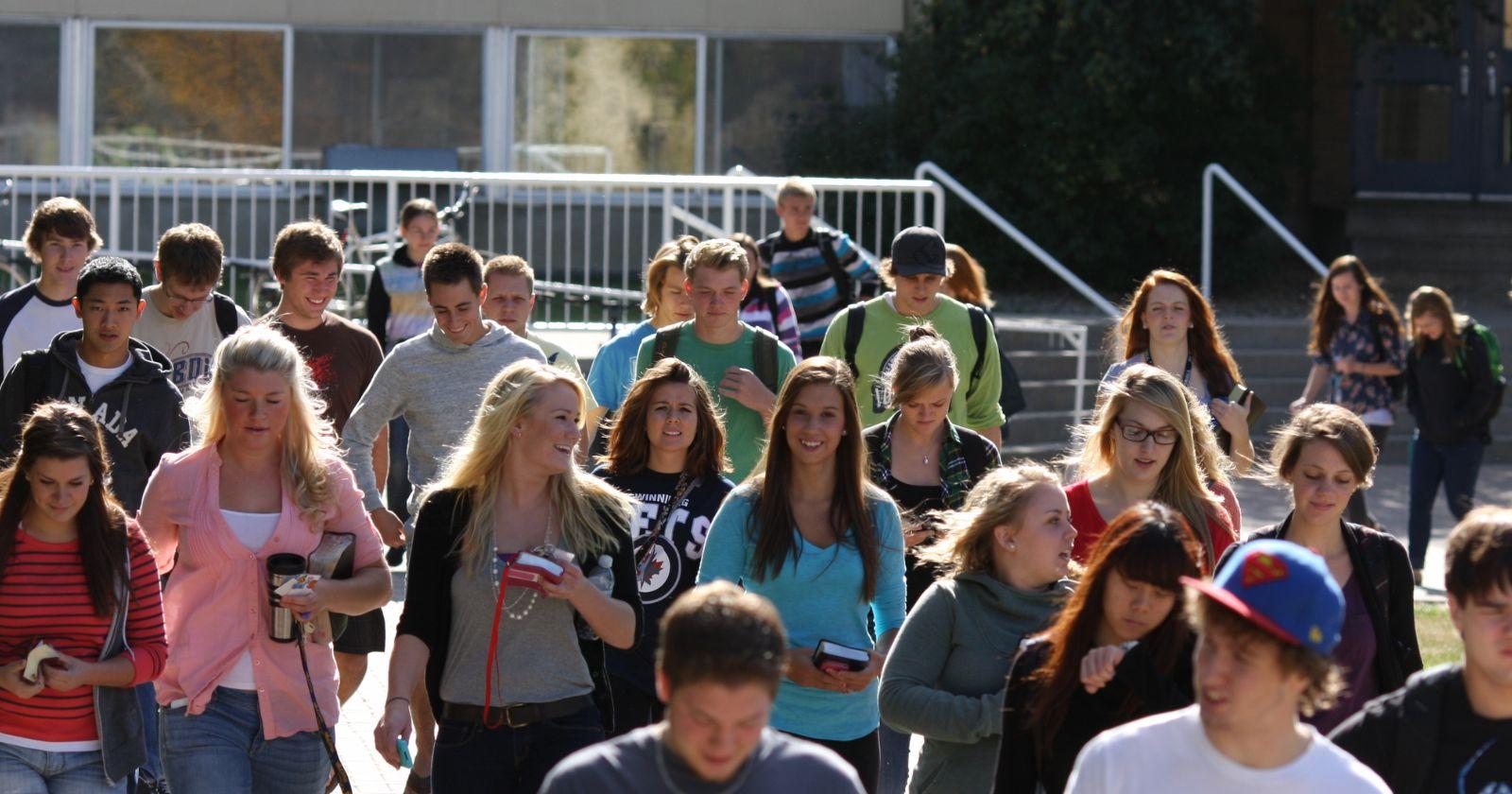 students outside