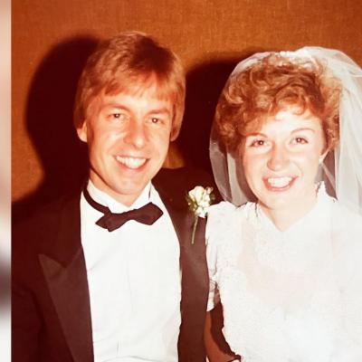 Michael and Linda Pawelke on their wedding day